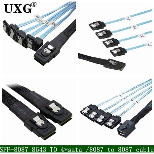 MiniSAS to SATA Adapter Converter,Mini SAS SFF 8087 Controller 6gb to 4x SATA Forward Breakout Cable/SFF-8087 Connector to 4SATA