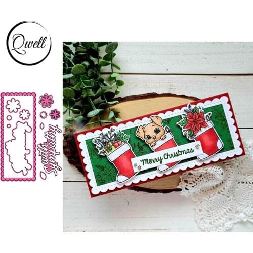 QWELL Flower Petal Slimline With Sympathy Words Metal Cutting Dies Set For DIY Scrapbooking Craft Paper Cards Decor Album 2020