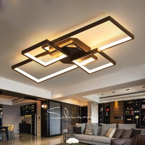 Nordic Modern Rectangle Acrylic Aluminum Led Pendant Lights for bedroom living room led lights lustres White/Black Lamp for room