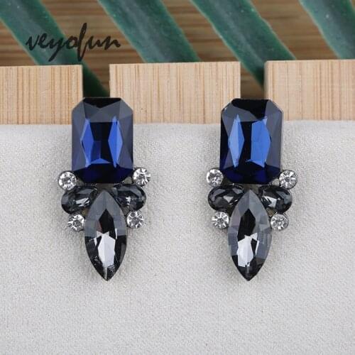 Veyofun Cute Crystal Stud Earrings Trendy Earrings for Women Gift Fashion Jewelry Wholesale New