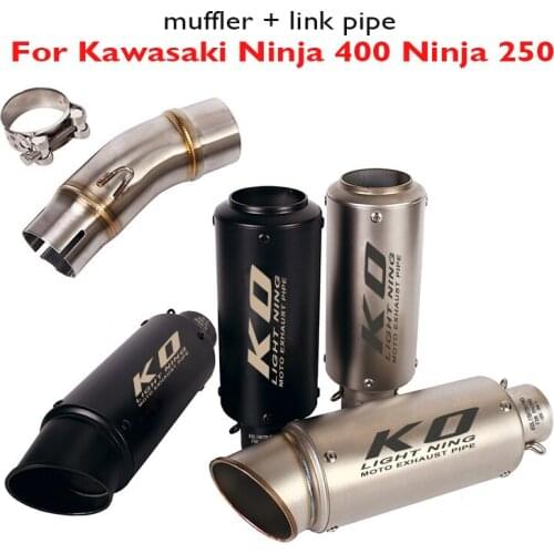 Motorcycle Exhaust System Connect Link Tube Escape Muffler Silencer for Kawasaki Ninja 400 Ninja 250 2017-2020