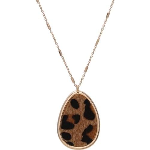 2019 New oval Abalone shell Leopard pendant Sweater chain Bohemian Long necklaces women