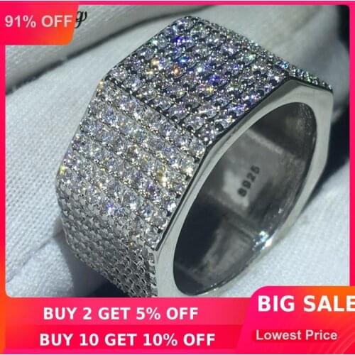 Choucong Handmade Hexagon Promise Ring 925 Sterling Silver Full 252Pcs AAAAA cz Engagement Wedding Band Rings For Women Jewelry