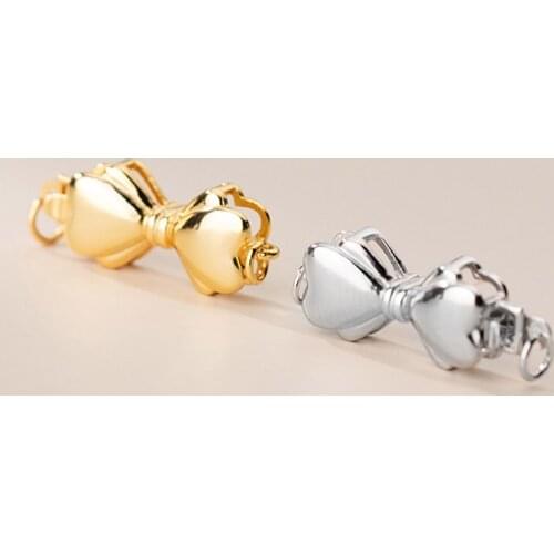 1pcs 925 Sterling Silver Bow Tie Design Necklace Spring Clasp S925 Silver Jewelry Connector Buckle DIY Jewelry Accessories