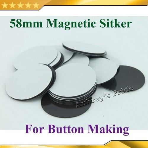 100 Sets 46x0.9mm Soft Rubber Magnetic Sticker Parts for 2-1/5 2-1/4" 56-58mm Button Supplies Materials Badge Making