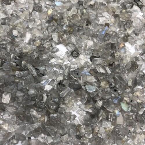 50g Natural Grey Moonstone Crystal Gravel Chips Blue Flashing Stone Decor garden decoration