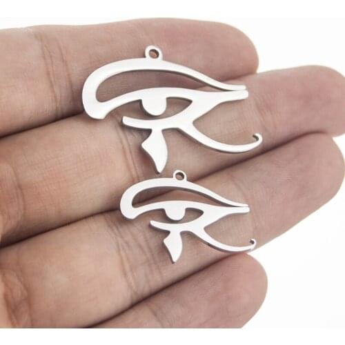 50pcs The Eye of Horus Charm Pendant stainless steel mirror polished high quality Metal Necklace wholesale price