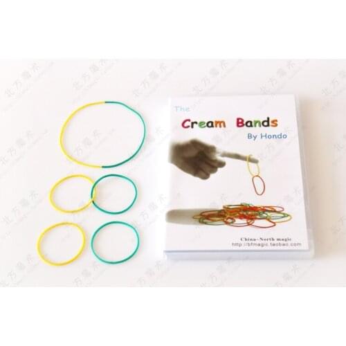 Free Shipping Cream Bands (ALL And Props) - Close Up Street Rubbler Bands Magic Tricks Gimmick Magia Toys Joke Gadget