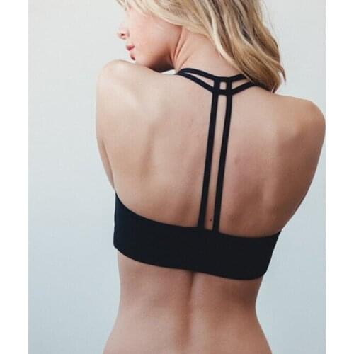 Women Sport Bras Double Bandeau Fitness Vest Gym Underwear Padded T-Back Bras Running Top Yoga Bra Seamless No Rims