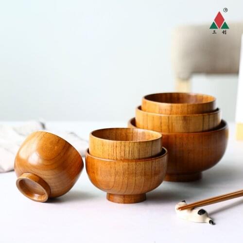 Bowl Household Japanese Tableware Creative Anti-scalding Soup Bowl Chinese Wooden Bowl Round Noodle Bowl Bowl Salad Bowl
