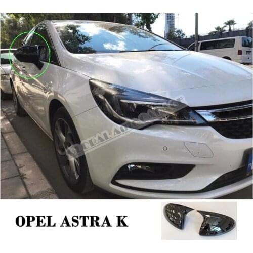 For OPEL ASTRA K Bat Mirror Cover 2015 2016 2017 2018 2019 Glossy Piano Black 2 Pieces Wing Car Styling Auto Accessory Universal