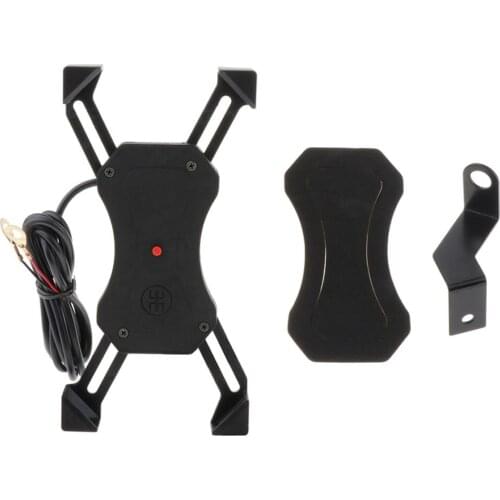 Motorbike Mobile Phone GPS Handlebar Bracket Mount Charging Holder with Grip