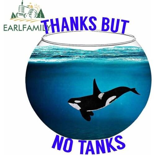 EARLFAMILY 13cm x 13cm for Thanks But No Tanks Decal Waterproof DIY Window Decoration DIY Snowboard Scratch-proof Car Stickers