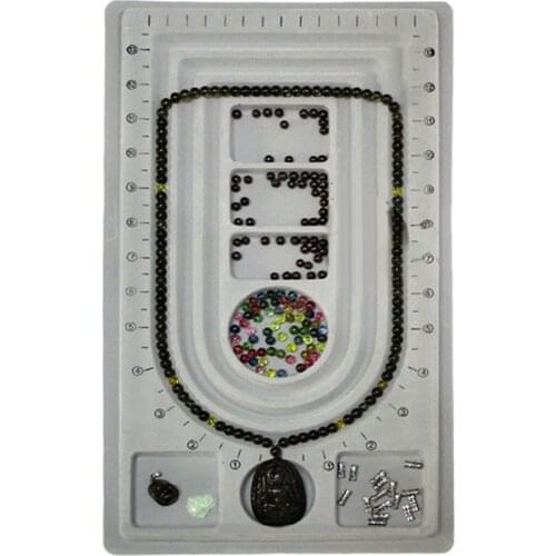 Flocked Bead Board Bracelet Beading Jewelry Organiser Tray Design DIY Craft Tool