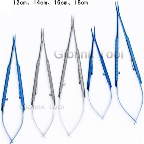 12.5cm 14cm 16cm Lock Needle Holder Ophthalmology Instrument Needle Holder Cosmetic Pin Clamp Titanium Tweezers Surgery Tools
