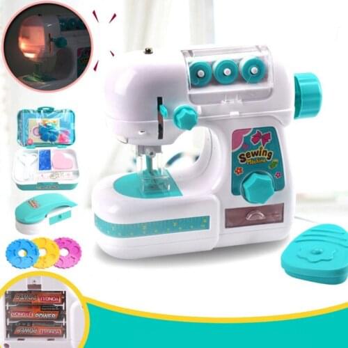Girls Simulation Sewing Machine Toy Pretend Play Mini Furniture Learning Design Clothing Educational Toys For Children Girl Gift