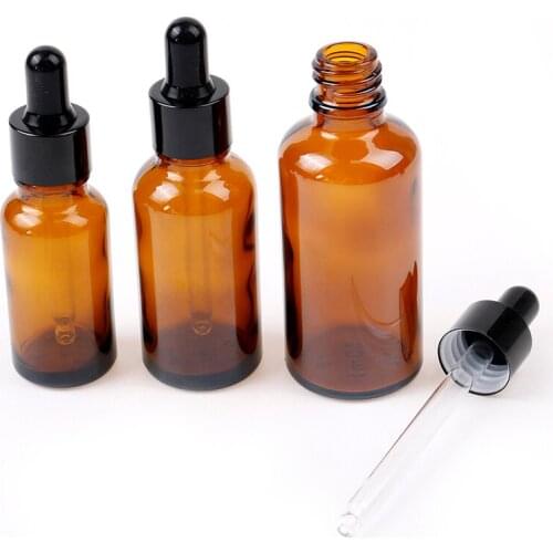 Reagent Eye Dropper Drop Amber Glass Aromatherapy Liquid Pipette Bottle Refillable Bottles