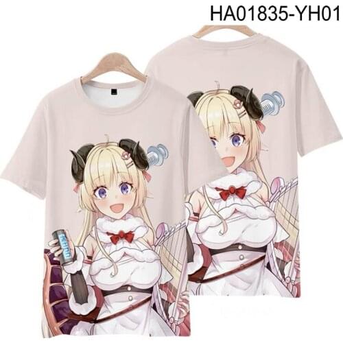 Kawaii VTuber Tsunomaki Watame 3D Print T-shirt Summer Fashion Round Neck Short Sleeve Japanese Streetwear Child Anime T-shirt