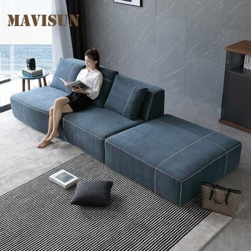Creative Small Apartment Minimalist Sofa High-End Living Room Cotton And Linen Sofa Italian Light Luxury Modern Home Furniture