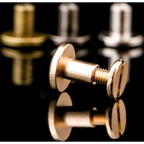 100Pcs/Set Of 5mm Copper Flat Head Rivet Fixing Nut Belt Fixing Screw For Leather Craft Diy Accessories