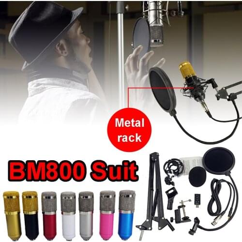 BM-800 Microphone Condenser Sound Recording Microphon for Radio Braodcasting KTV Karaoke Mic USB Sound Card Microphone Set