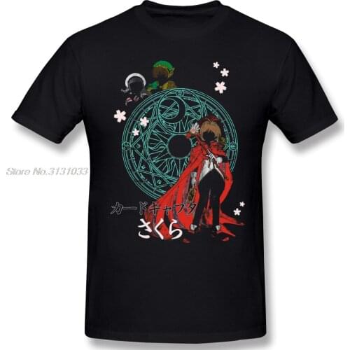 Men Card Captor Sakura T-shirts Funny Tops Ccs, Light In Dark Relaxed Fit Cotton Tshirt Anime Tees Harajuku Streetwear