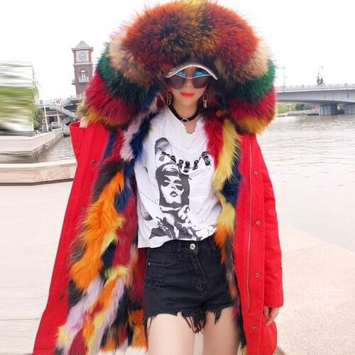 2020 New Natural Real Fox Fur Jacket Hooded Woman Parkas Winter Warm Coat Mulher Parkas Womens Jacket