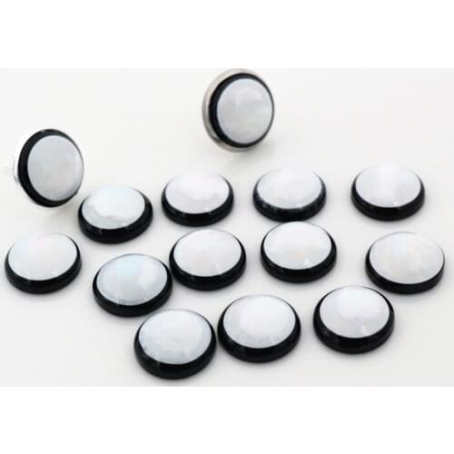 New New! 40pcs/Lot 12mm 14mm Black Bottom White Jade Series Flat back Resin Cabochons Fit 12mm 14mm Cameo Base Cabochons