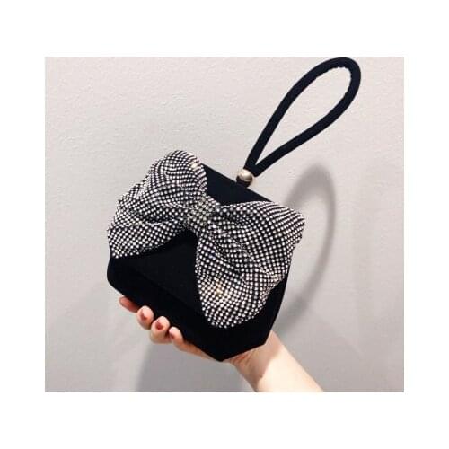 New Arrival Women Ladies diamond Party Bag Beaded Clutch Handmade 2021 New Color Beaded Suede Butterfly Evening Bag Purse