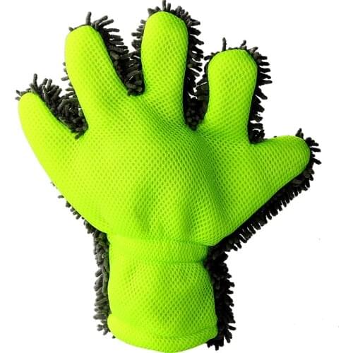 5 Finger Car Washing Gloves Soft Multifunction Double-sided Car Cleaning Brush Car Wash Car Motorbike Washing Drying Towels 1Pcs