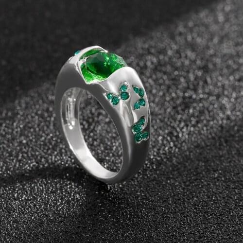 Popular Classical Style Fresh Butterfly Crystal Womens Ring Inlaid Zircon Animal Ring Fashion Jewelry Accessories