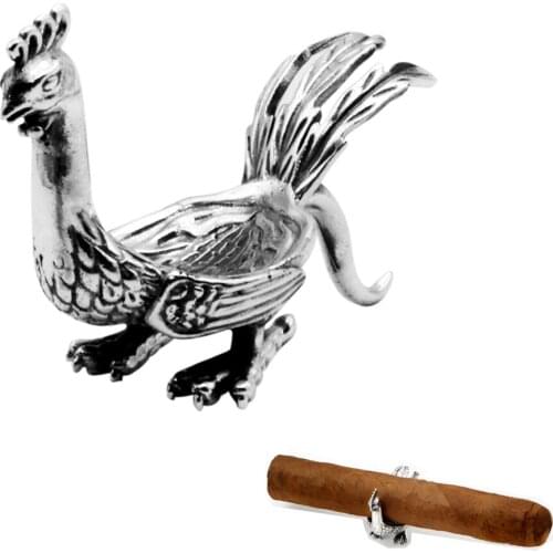 Phoenix Cigar Holder Portable Cigarette Travel Stander 925 Sterling Silver Mini Smoking Stand Gold Tools Accessories For Cohiba