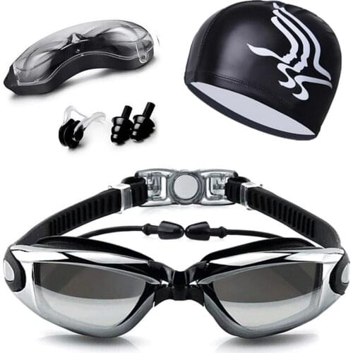 Professional Swimming Goggles HD Anti-Fog 100% UV Adjustable Glasses Belt Swim Goggle Adult Waterproof Prescription Glasses