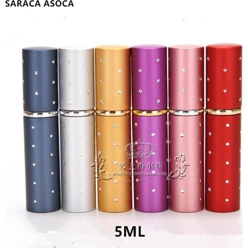 30pcs/lot Wholesale Aluminum Empty Perfume Bottles 5ml Metal Lipstick Refillable Spray Perfume Bottle