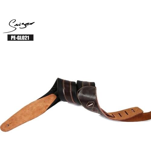 Smiger Luxurious Guitar Strap Real Cowhide Guitar Strap With Pick Holder For Electric Bass Guitar Adjustable Belt Accessories