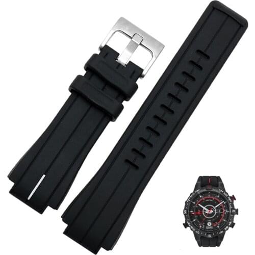 High quantity rubber watchband for timex WATCHT2N720 T2N721 TW2T76300 black Waterproof silicone sports strap 28*16mm