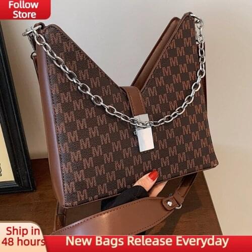 Luxury Brand Designer Handbags Purses Women 2021 Fashion Words Chain Shoulder Bags Female PU Leather Crossbody Bags Vintage