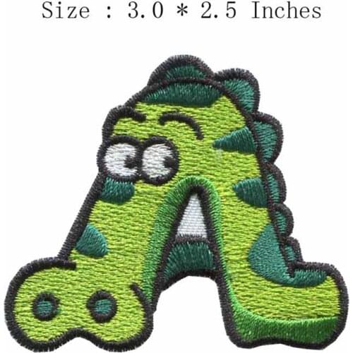 DIY Green letter A 3.0"wide embroidery patch for cool/match/mountain eyes