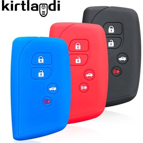 Silicone Rubber Car Key Cover Case for Lexus LS460 LS600h 2014 2015 2016 4 Buttons Remote Key Holder Fob Shell Protection Skin