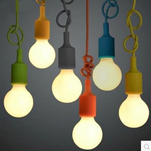 Modern Color Pendant Lights E27 Holder Ac110-240v Silica Gel Diy Pendant Lamp For Bar Restaurant Bedrooms Large Shopping Mall