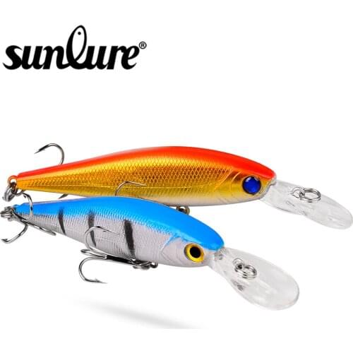 Minnow 1pc Sunlure 8 colors Fishing Lures 0.33oz-9.36g Hard Lure Fishing10.1cm-3.98" Tackle 6# Hook Artificial Bait Hard Lure