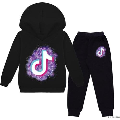 Tik Tok Hoodies Kids Sweatshirt Set Autumn Girls Tops Cosplay Hooded T Shirt Children Kids Boys Sportswear