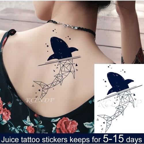 Waterproof Temporary Juice ink Tattoo Sticker Geometric Whale Trangle Planet Fruit Gel Long lasting Art for Men Women