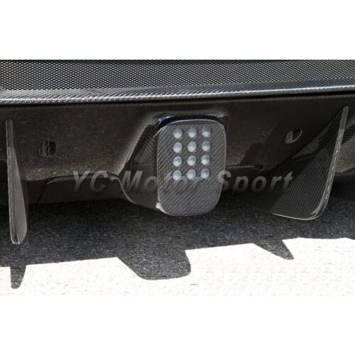 Dry Carbon Fiber Plain Weave OEM Style Rear Brake Light Cover with Camera Hole Fit For 2015-2017 Ferrari F488 GTB & Spider