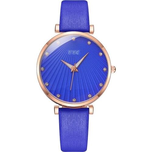 Women Leather Belt Watch Rhinestone Dial Bracelet Wristwatch Elegant Ladies Quartz Dress Watches Wholesale