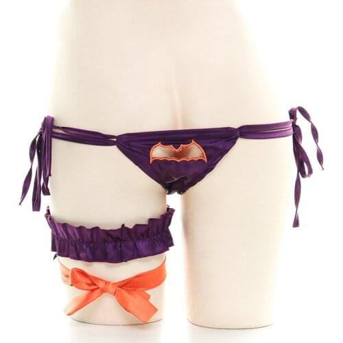 Women Halloween Bat Leg ring Double-layer Thigh Ring Strap Young Girl Student Little Devil Ruffle Accessories Cosplay