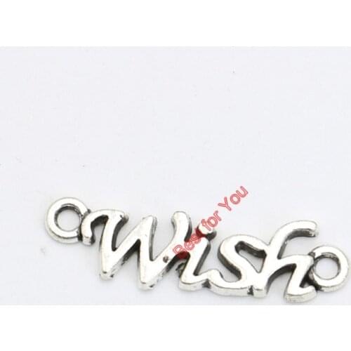 10pcs Antique Silver Plated 1-1 Wish Connectors Jewelry Accessories DIY Jewelry Findings Handmade 35x9mm