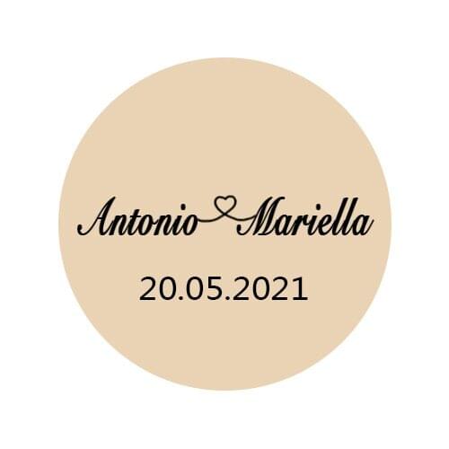 100 pieces, 3-7CM, personalized customization, kraft paper wedding sticker, candy gift box label, lined heart, round