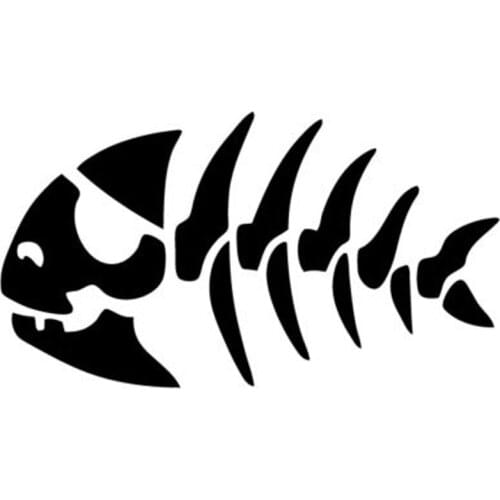 12.7*7.2CM PIRATE FISH Funny Window Decoration Stickers Cool Cartoon Car Decal Black/Silver C4-0820