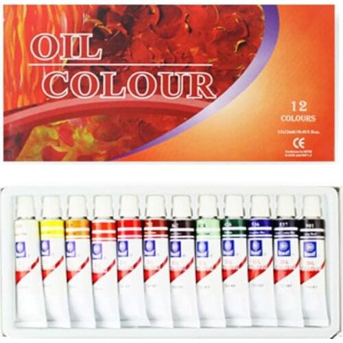 12ml 12/24 Colors Professional Oil Painting Paint Drawing Pigment Tubes Set Artist Art Supplies for Beginner